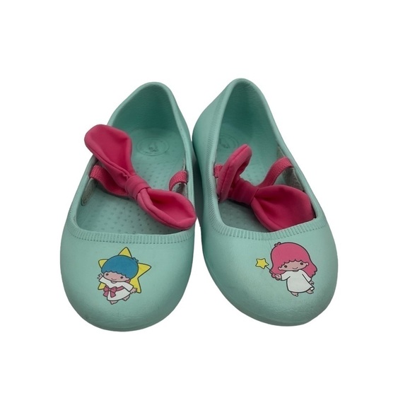 Native Shoes Margot Bow X Little Twin Stars Blue Pink Bow Slip On Shoes Size 13C - Picture 3 of 8